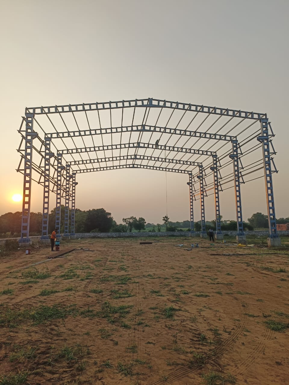Pre-engineered building PEB structure steel frame erected in Ahmedabad by Unity Fab Tech